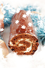 delicious chocolate christmas yule log