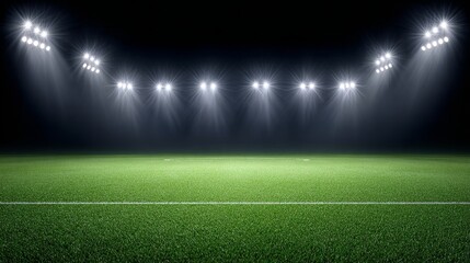 Spectacular night soccer match stadium football action vibrant field wide angle view exciting atmosphere