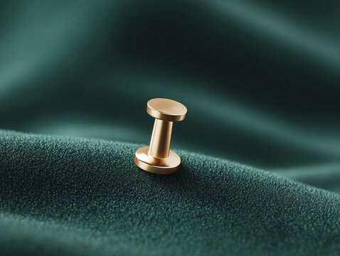 Elegant composition featuring a golden push pin on textured teal fabric. Symbolizing connection, precision, and simplicity. Ideal for concepts related to organization or decisionmaking. - Powered by Adobe