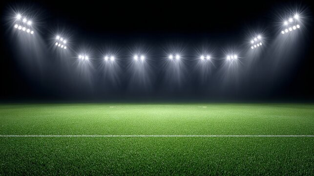 Spectacular night soccer match stadium football action vibrant field wide angle view exciting atmosphere