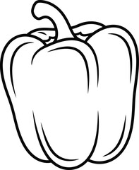 Outline drawing of a bell pepper, a healthy vegetable illustration