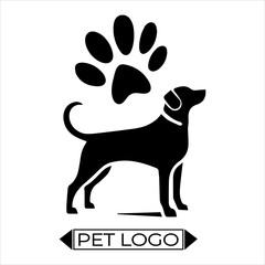 vector illustration logo for Pet, dog and paw vector