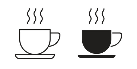 Coffee icon simple vectors in black, suitable for projects