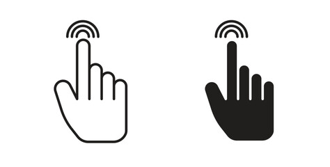 Obraz premium finger tap icon simple vectors in black, suitable for projects