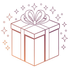 Gradient gift box with ribbon