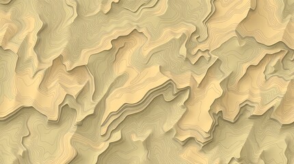 Abstract Topographic Contour Map Background in Earth Tones.