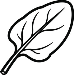 Simple line art drawing of a single leaf on a clean background