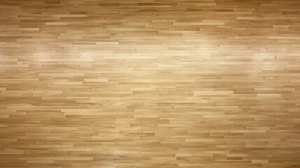 Hardwood maple court floor background from above, suitable for athletic promotions, games, and interior backgrounds.