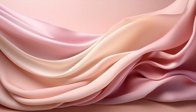 soft pink and beige gradient background with delicate fabric drapery - Powered by Adobe
