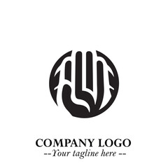 Minimalist Black Hand Logo Symbol on White Background in Clean Modern Silhouette Style