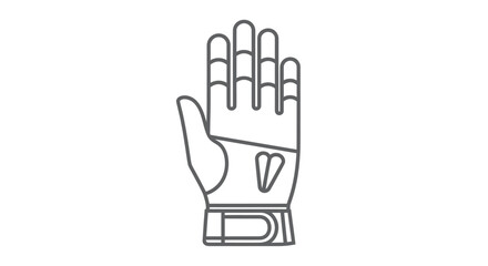 Line Art Outline of a Single Protective Sports Glove.