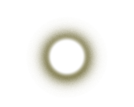 Soft blurred circular halo with warm olive glow on white background, gentle gradient ring effect, minimal abstract light design element.