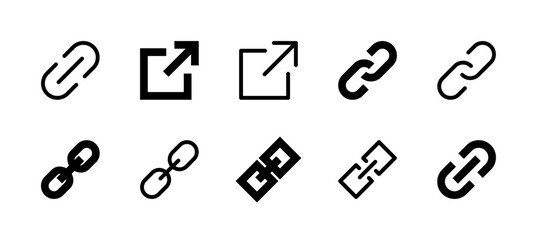 Link Icon Set Line and Solid style for Hyperlink and Connection