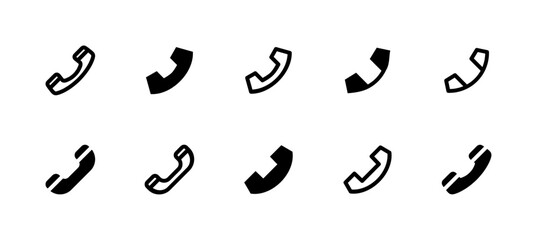 Call Icon Set Line and Solid style for Contact and Support