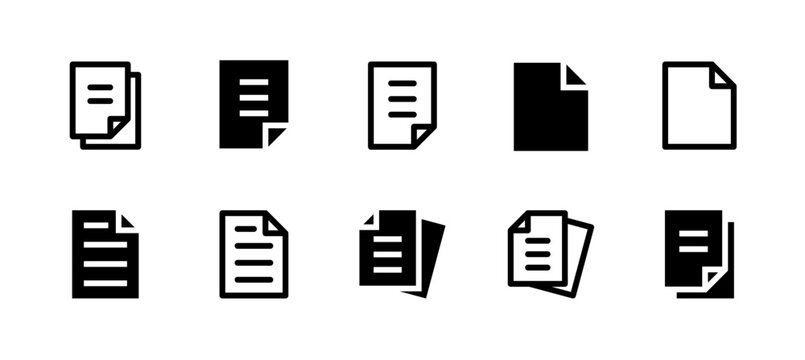 File Icon Set Line and Solid style for Data Document