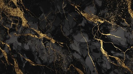 Wavy abstract pattern in black and gold, perfect for decorative content, websites, and creative applications.