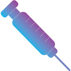 Medical Syringe Icon with Blue and Purple Gradient on Transparent Background Symbolizing Healthcare and Injection Procedures
