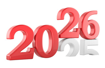 2026 Year Replacing 2025, 3D rendering