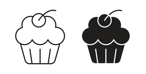 Cupcake icon. filled flat sign for mobile concept and web design