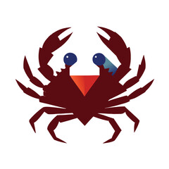 flat minimal crab vector illustration clean shape
