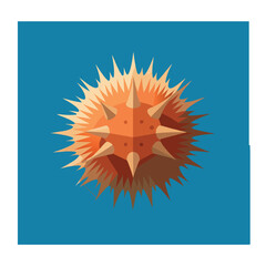 flat sea urchin vector minimal clean spiky marine

