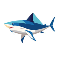 Clean Flat Shark Vector Minimal Marine Icon