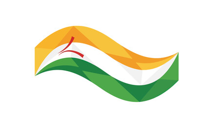 Waving Indian Flag with Ashoka Chakra Symbol.