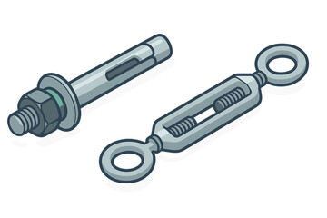 Industrial metal fasteners sleeve anchor bolt and adjustable tensioning turnbuckle