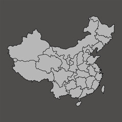 China map administrative divisions vector ill