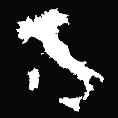 Italy map silhouette vector illustration isol