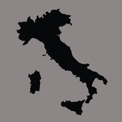 Fototapeta premium Italy map silhouette vector illustration isol