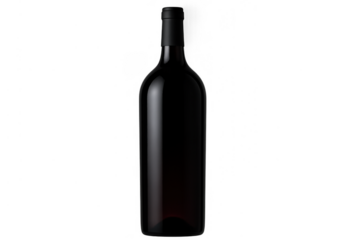 Bottle of red wine on a transparent background, ready for product branding and packaging design mockup