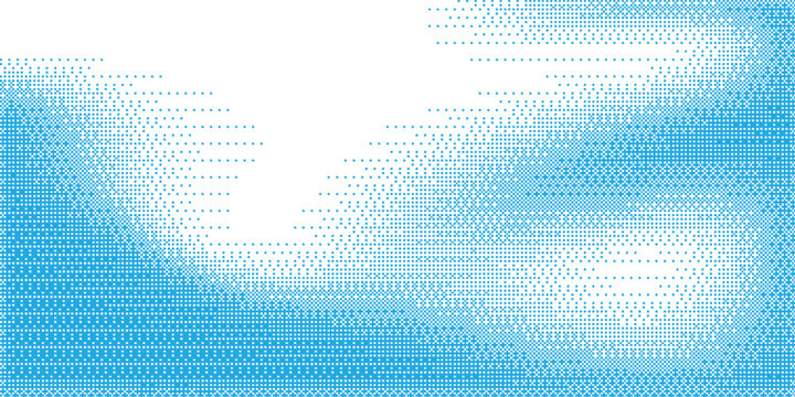 futuristic blue graphic bitmap grunge gradient texture. Black and white dither pattern wallpaper. graphic design eps 10
