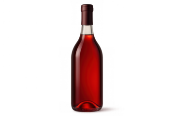 Rosé wine bottle on transparent background, showcasing a refreshing alcoholic beverage for celebration and relaxation