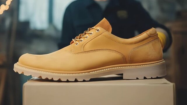Gen Turbo camera captures detailed shoe craftsmanship and design in a well-lit workshop setting