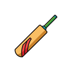 A clean and detailed cricket bat vector illustration isolated on a white background
