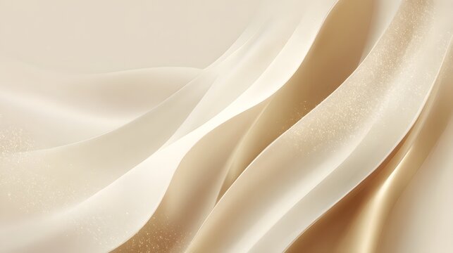 abstract background with smooth lines in beige and luxury golden colors for design with copy space
