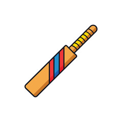 A clean and detailed cricket bat vector illustration isolated on a white background
