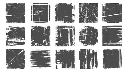 Obraz premium grunge stamp set. vector isolated on white background. Black stamp vector. Old damage Dirty grainy and scratches. Grunge Texture Set. set of black grunge ink stamp ,square shape stamp.
