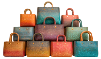 Gradient handbag leather pyramid colorful textured luxury elegant boutique fashion shimmer. Gradient handbag leather pyramid colorful textured luxury elegant boutique fashion shimmer, isolated