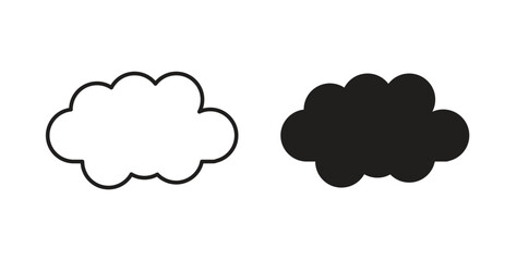 Clouds icon glyph and line set thin line symbol concept.