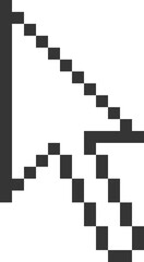 Fototapeta premium Pixel arrow Pixel art different directions 8 bit gaming console style sign. Interface icon