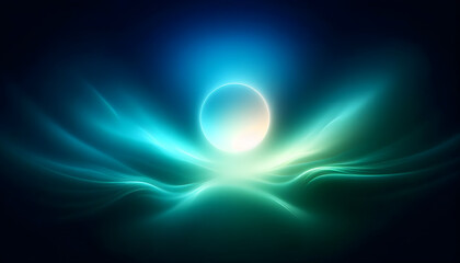 Dreamy Forest Green and Electric Blue Gradient with Light Spot