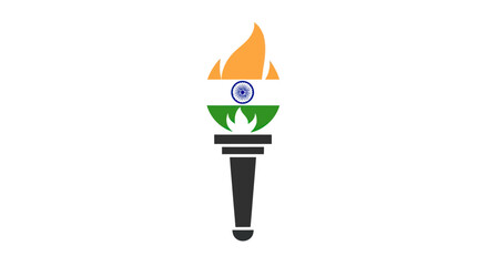 Indian Flag Torch Symbol of National Pride and Progress.