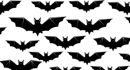 A repeating pattern of silhouetted black bats with outstretched wings.
