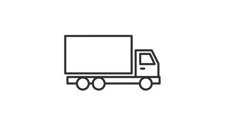 Outline of a box truck with a trailer featuring a square trailer box and a simple cab design