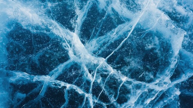 Abstract frozen background with ice cracks, designed for banners, advertisements, and seasonal content.
