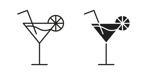 Citrus Glass icon in doodle and stroke style.