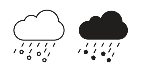 Cloud hail icon in doodle and stroke style.