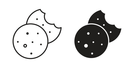 Cookie icon in doodle and stroke style.